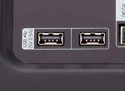 شکل - انواع ورودی تلویزیون و پورت‌های یواس‌بی USB