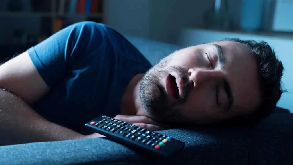 شکل1- خوابیدن با تلویزیون روشن